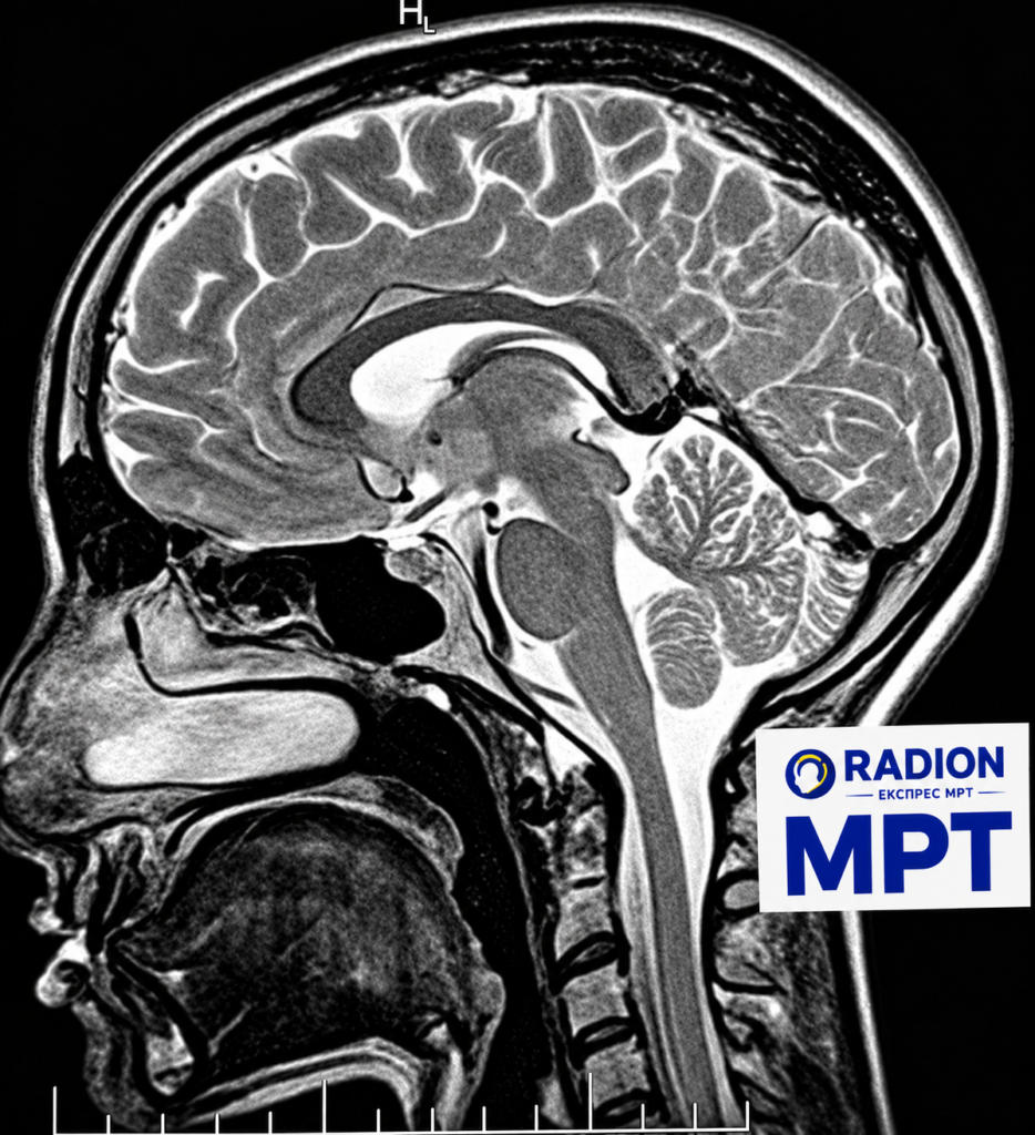 Вид МРТ головы сбоку